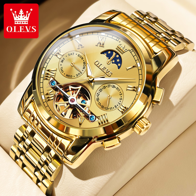 Leather Classic Strap - OLEVS 6617 montre mécanique classique pour