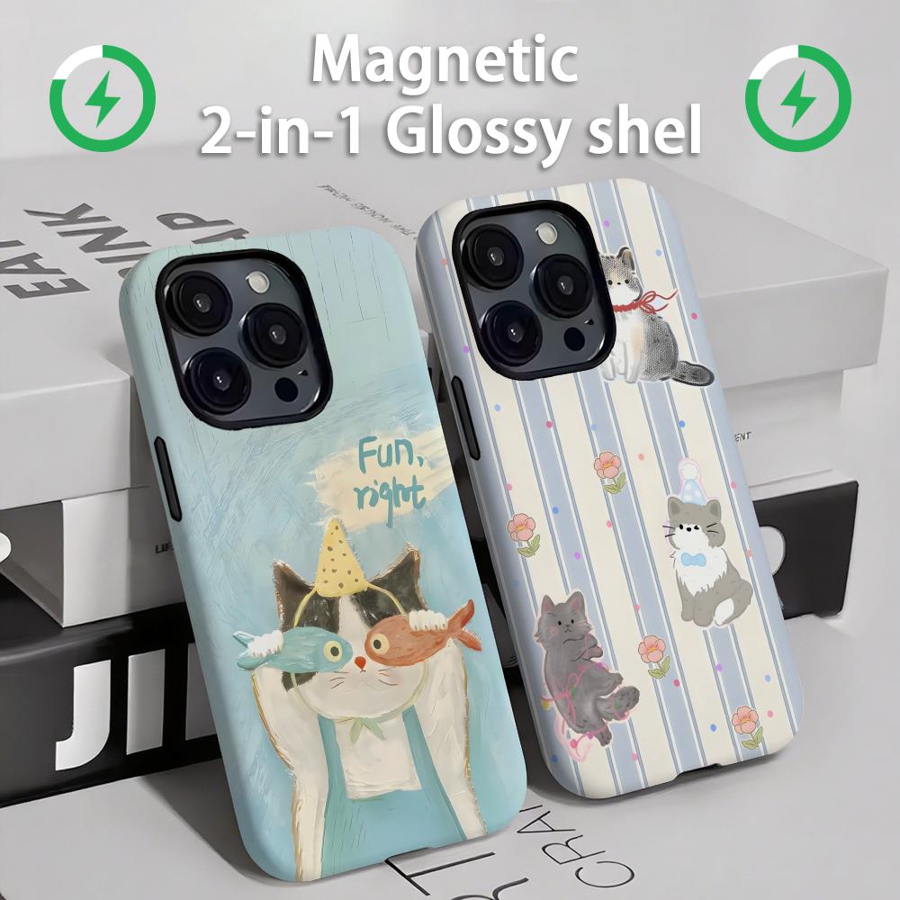 Apple Iphone 15 Pro Max - Coque de téléphone magnétique 2 en