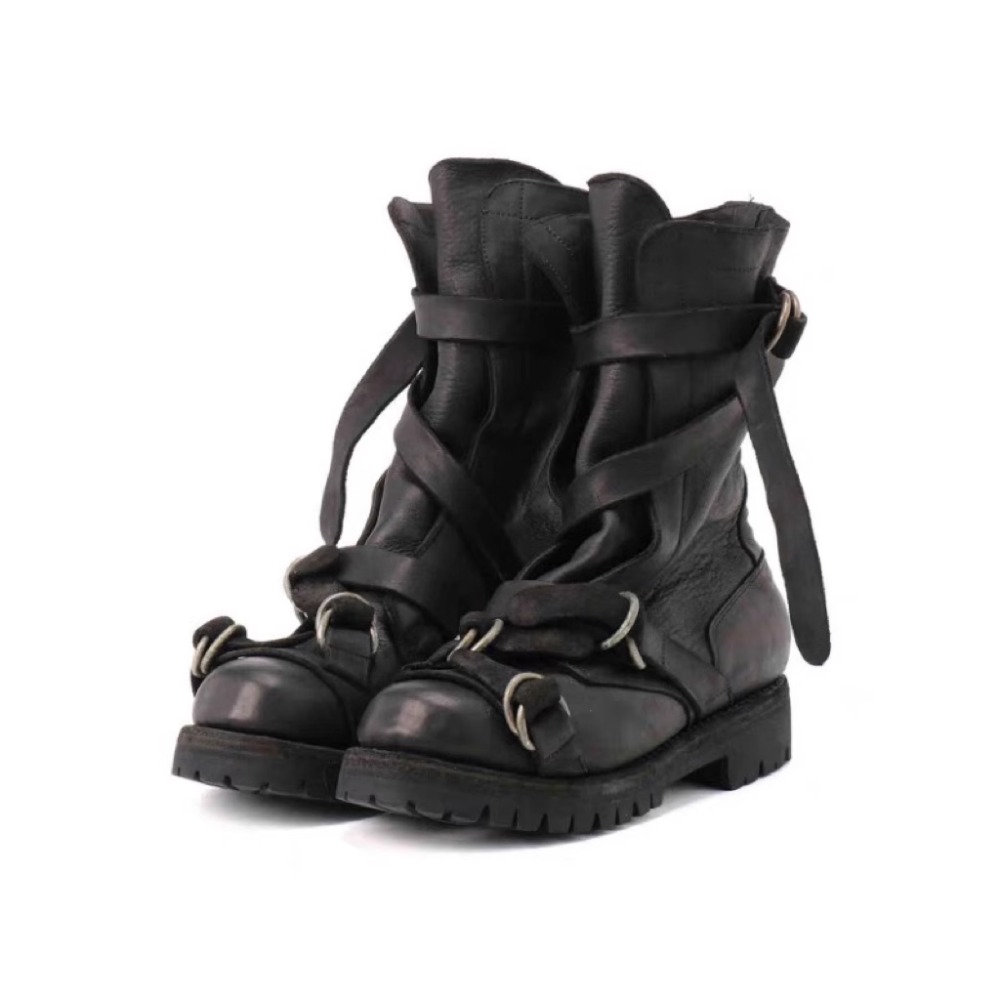 Leather Classic Strap - Bottes de moto en cuir pour
