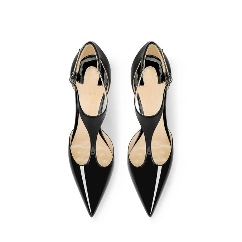 Escarpins noirs vernis à bout  - Leather Classic Strap avis et prix