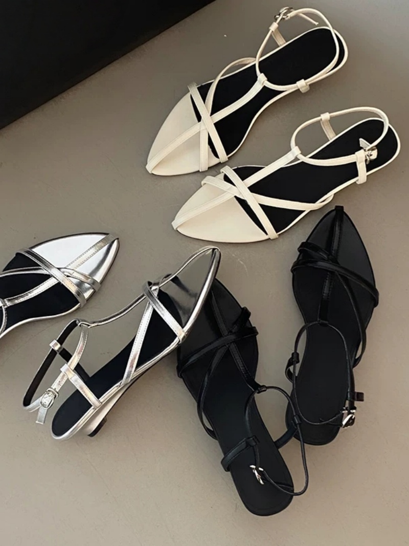 Sandales plates à bout fendu e - Leather Classic Strap avis et prix